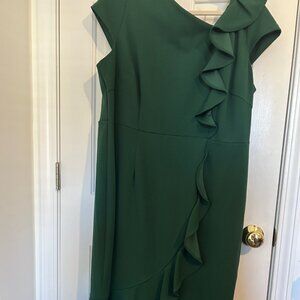 Glamour Knee Length Green 16W Dress